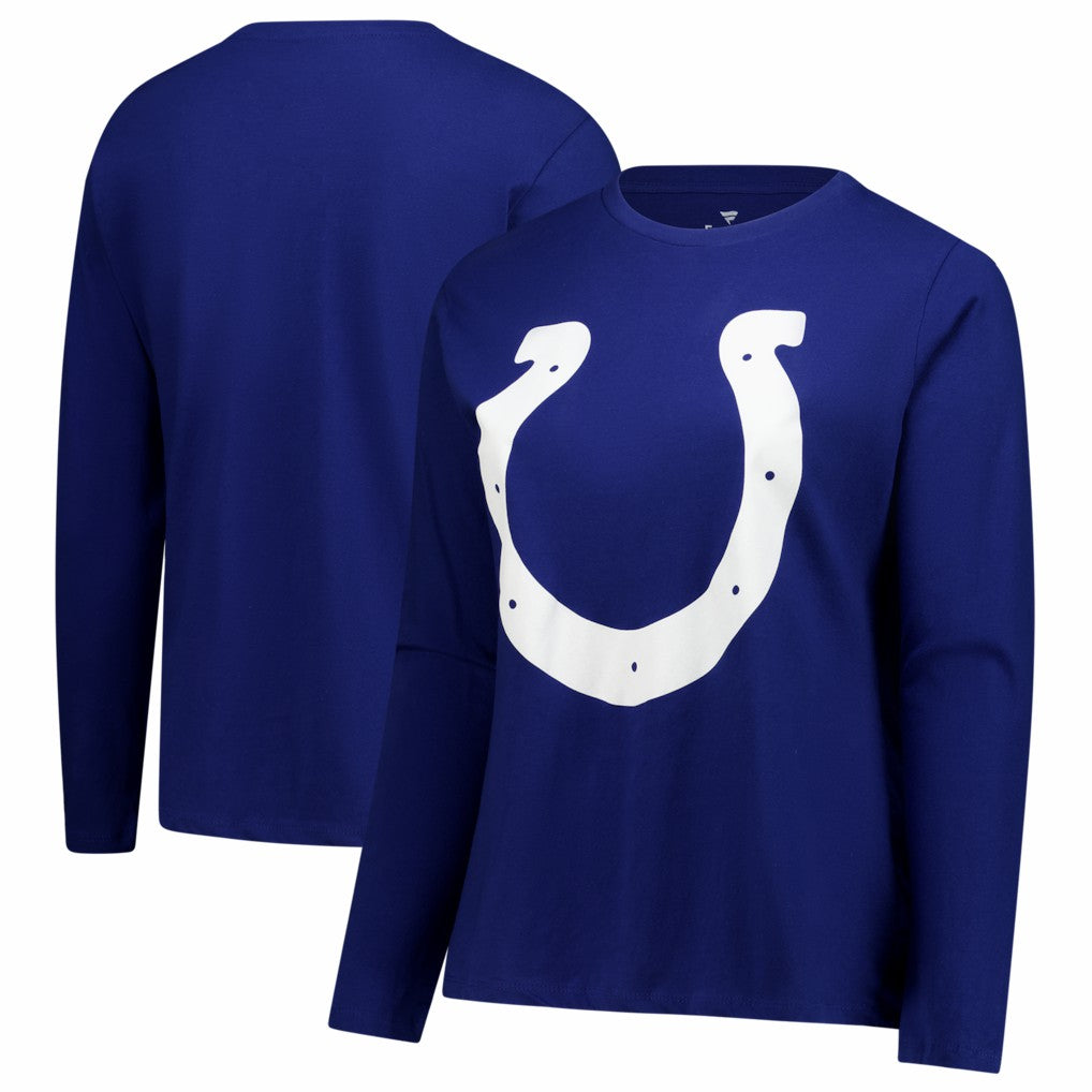 Indianapolis Colts Women's Plus Size Scoop Neck Long Sleeve T-Shirt Royal