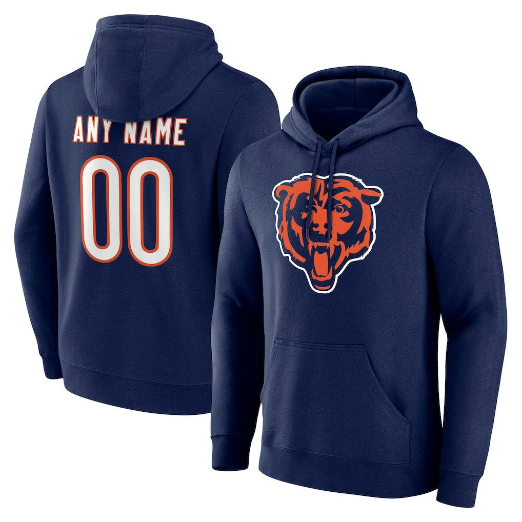Chicago Bears Big & Tall Team Authentic Custom Hoodie Navy