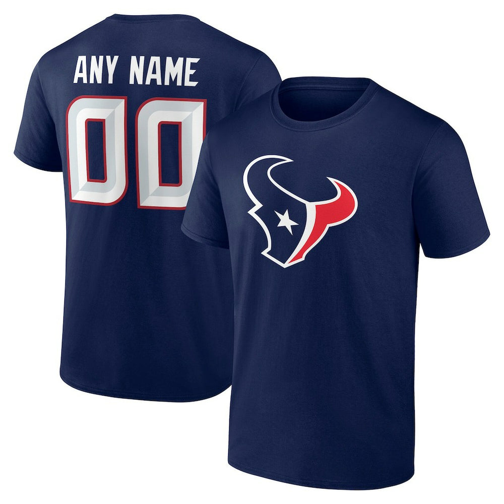 Houston Texans Big & Tall Team Authentic Custom T-Shirt Navy