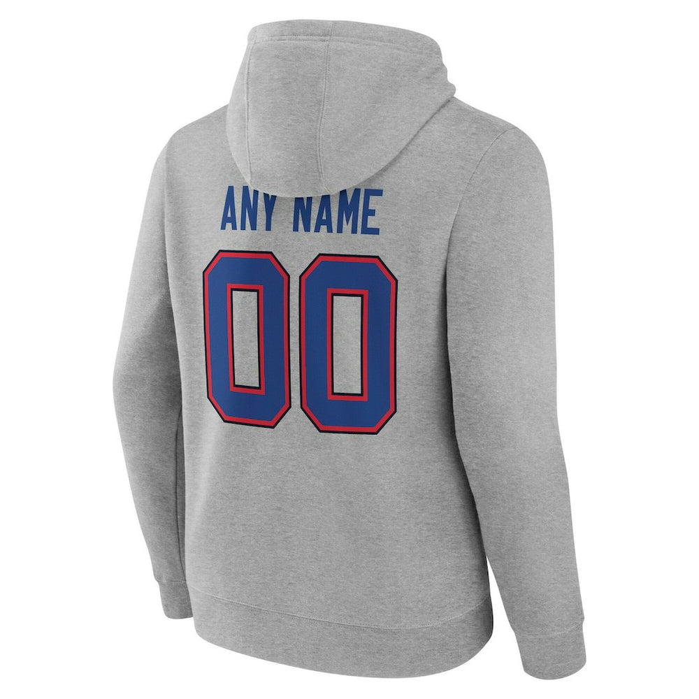 Buffalo Bills Big & Tall Team Authentic Custom Hoodie Gray