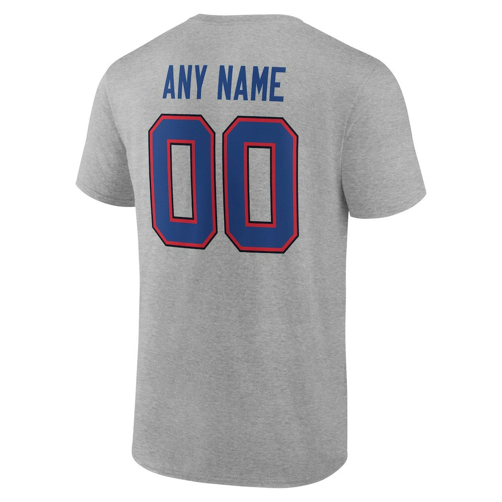 Buffalo Bills Big & Tall Team Authentic Custom T-Shirt Gray
