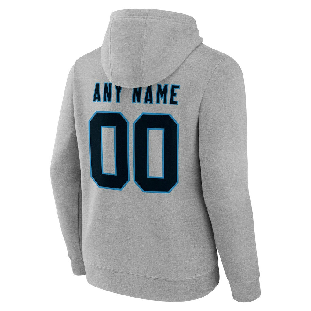 Carolina Panthers Big & Tall Team Authentic Custom Hoodie Gray