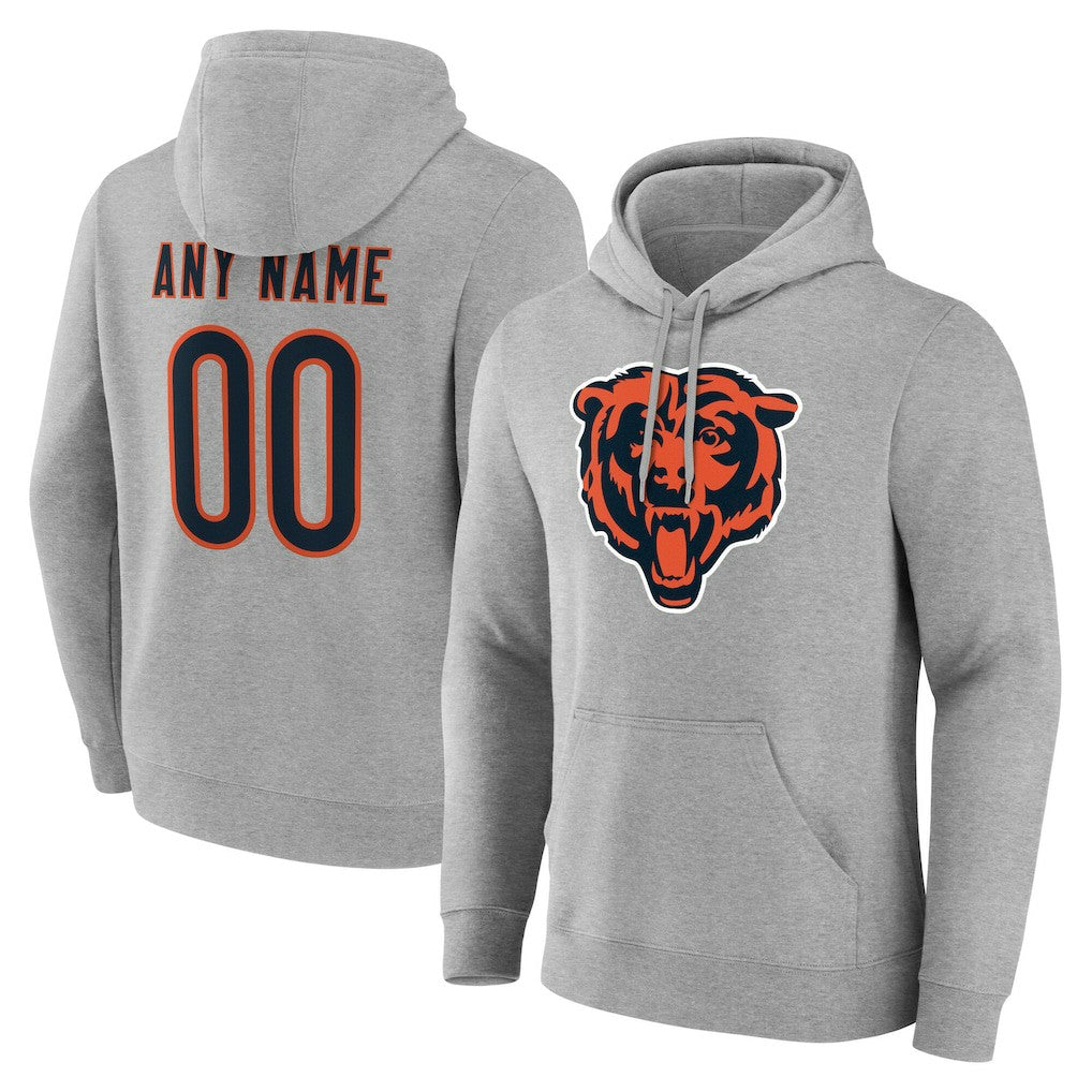 Chicago Bears Big & Tall Team Authentic Custom Hoodie Gray