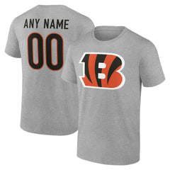 Cincinnati Bengals Big & Tall Team Authentic Custom T-Shirt Gray
