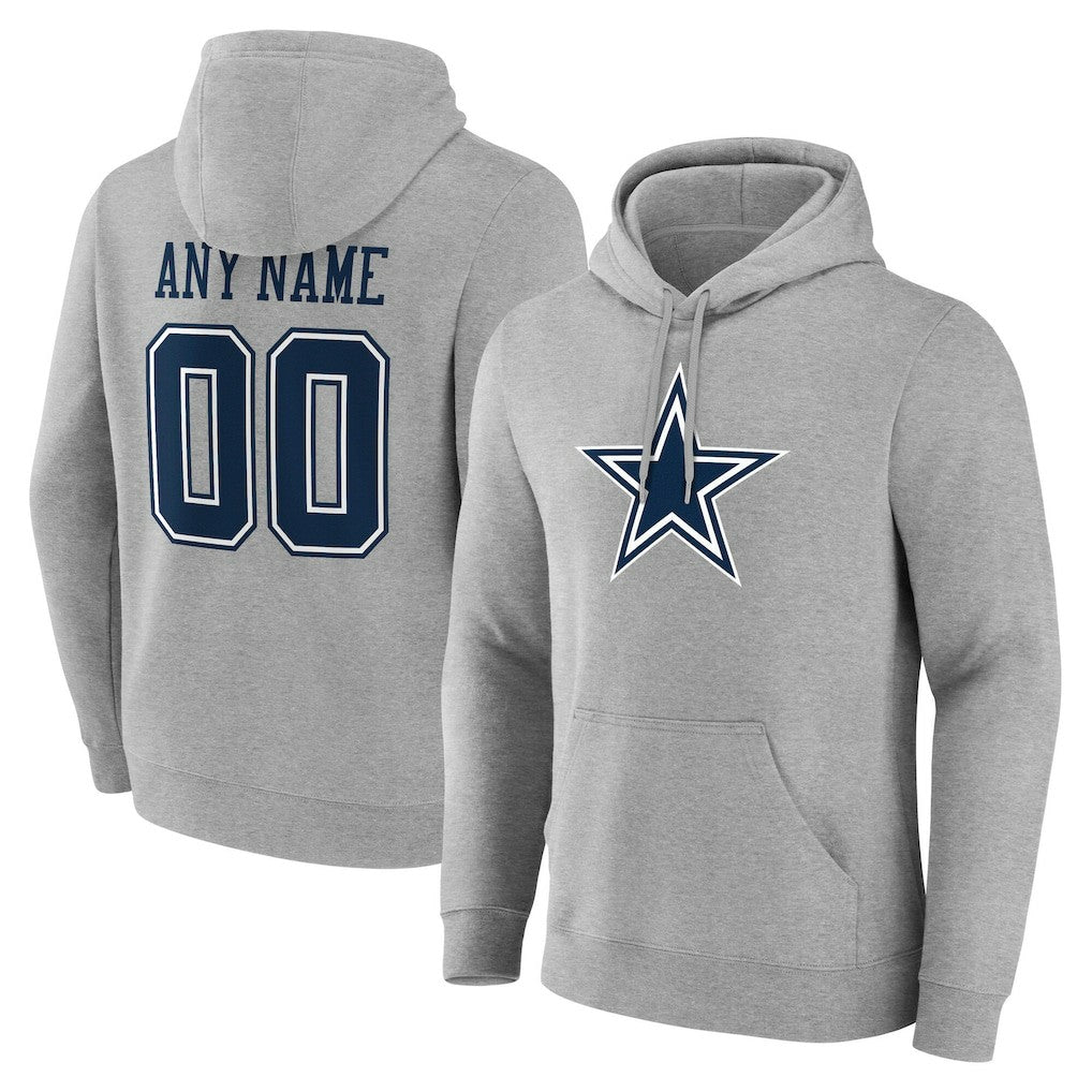 Dallas Cowboys Big & Tall Team Authentic Custom Hoodie Gray