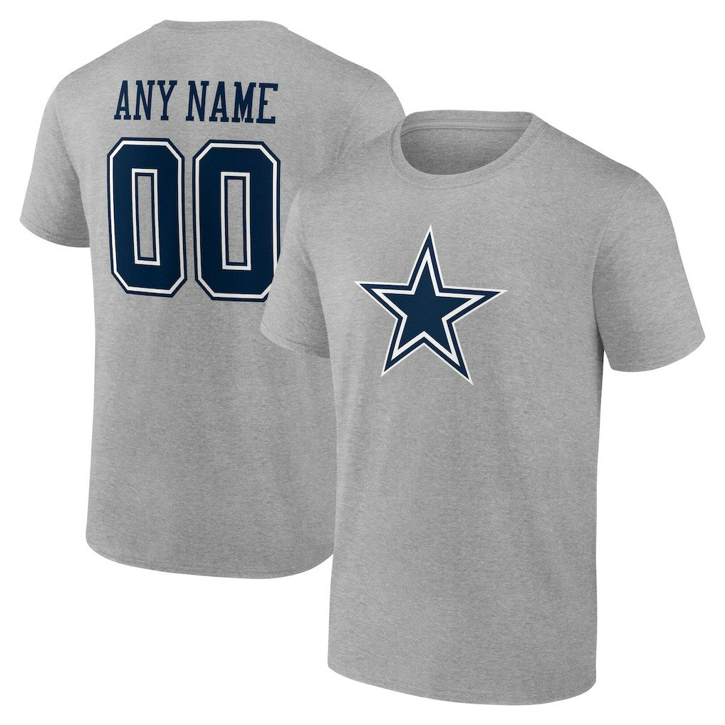 Dallas Cowboys Big & Tall Team Authentic Custom T-Shirt Gray