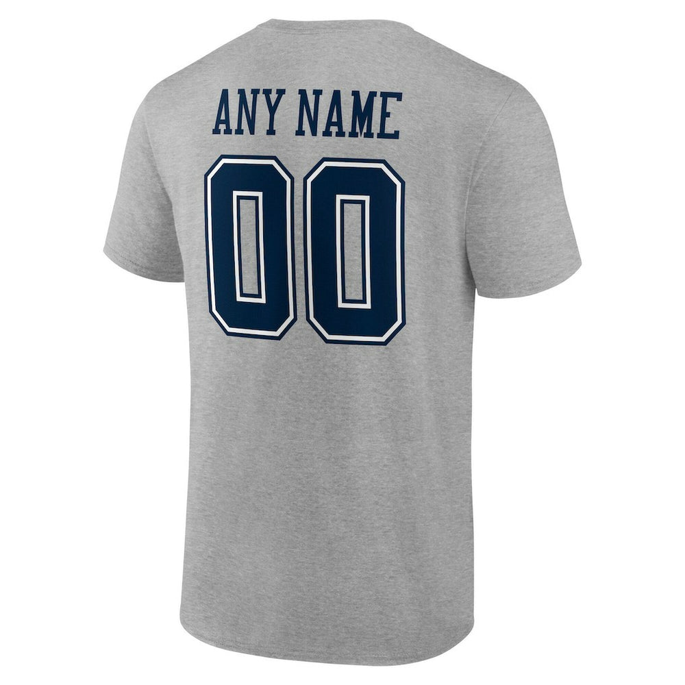 Dallas Cowboys Big & Tall Team Authentic Custom T-Shirt Gray