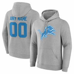 Detroit Lions Big & Tall Team Authentic Custom Hoodie Gray