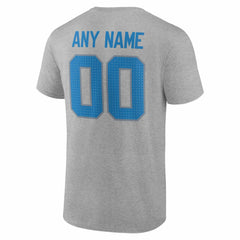 Detroit Lions Big & Tall Team Authentic Custom T-Shirt Gray