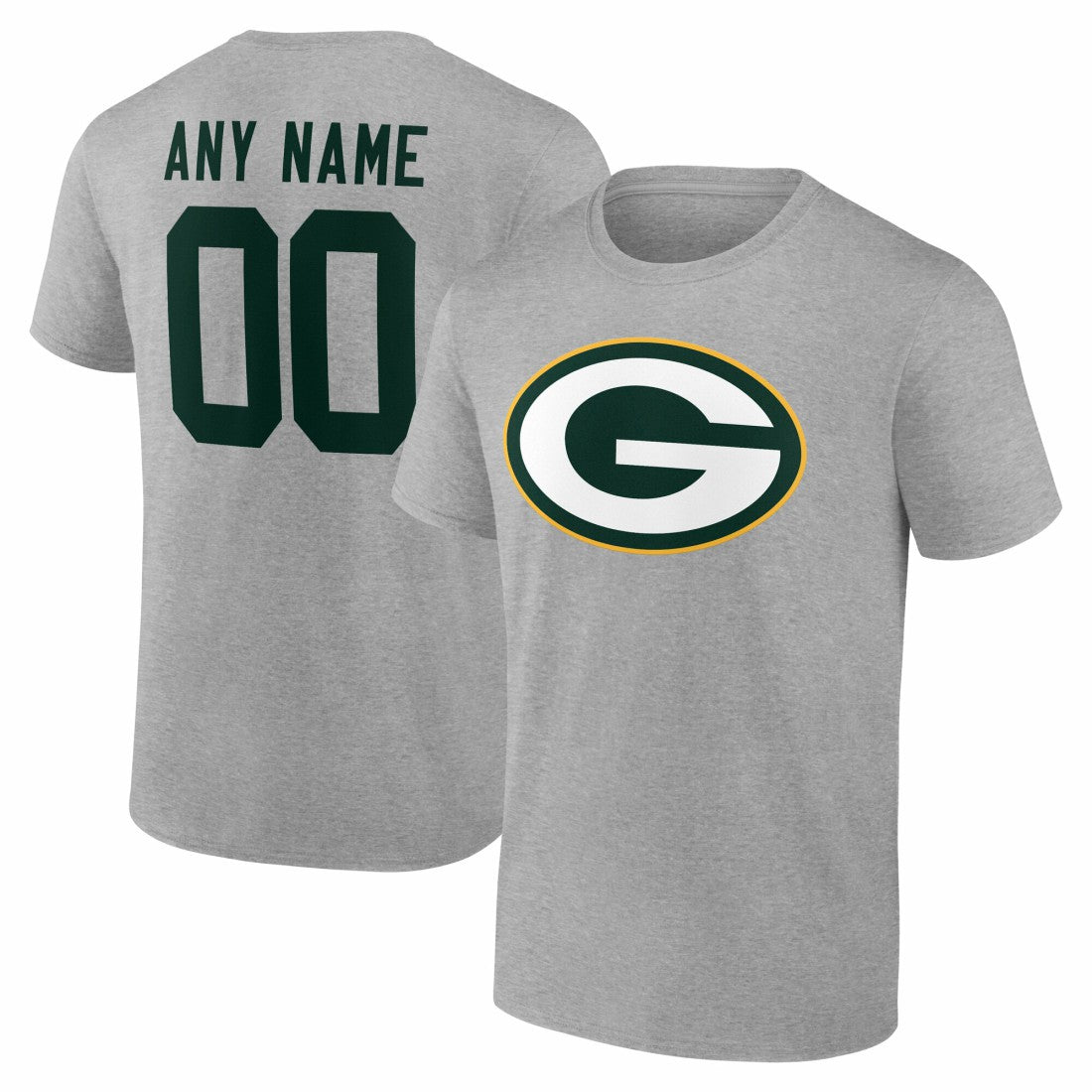 Green Bay Packers Big & Tall Team Authentic Custom T-Shirt Gray
