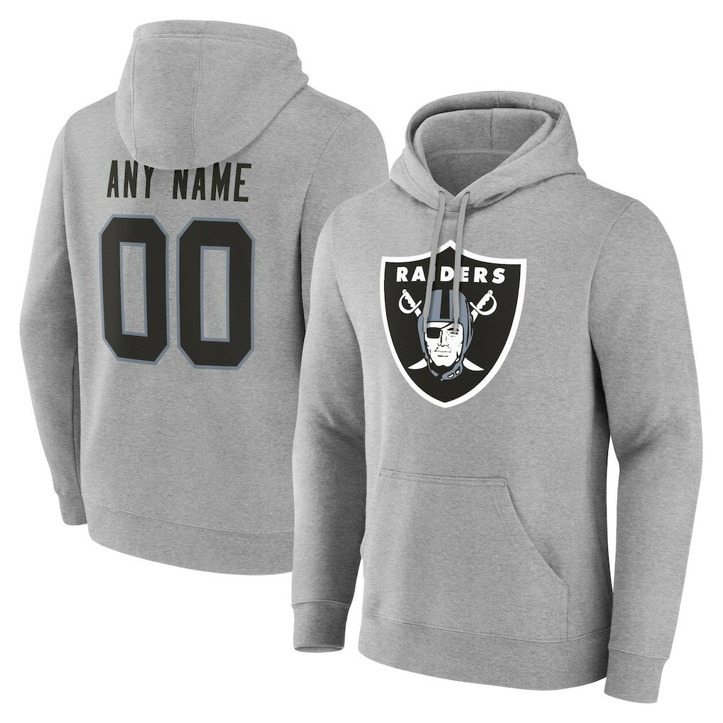 Las Vegas Raiders Big & Tall Team Authentic Custom Hoodie Gray
