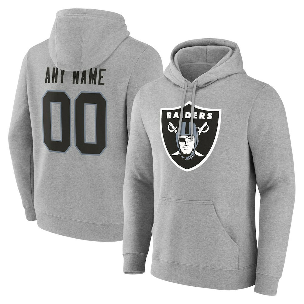 Las Vegas Raiders Big & Tall Team Authentic Custom Hoodie Gray