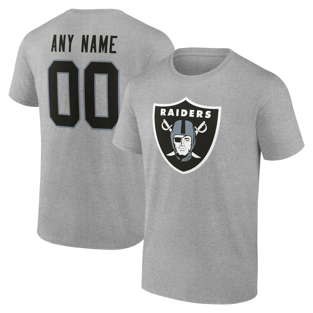 Las Vegas Raiders Big & Tall Team Authentic Custom T-Shirt Gray