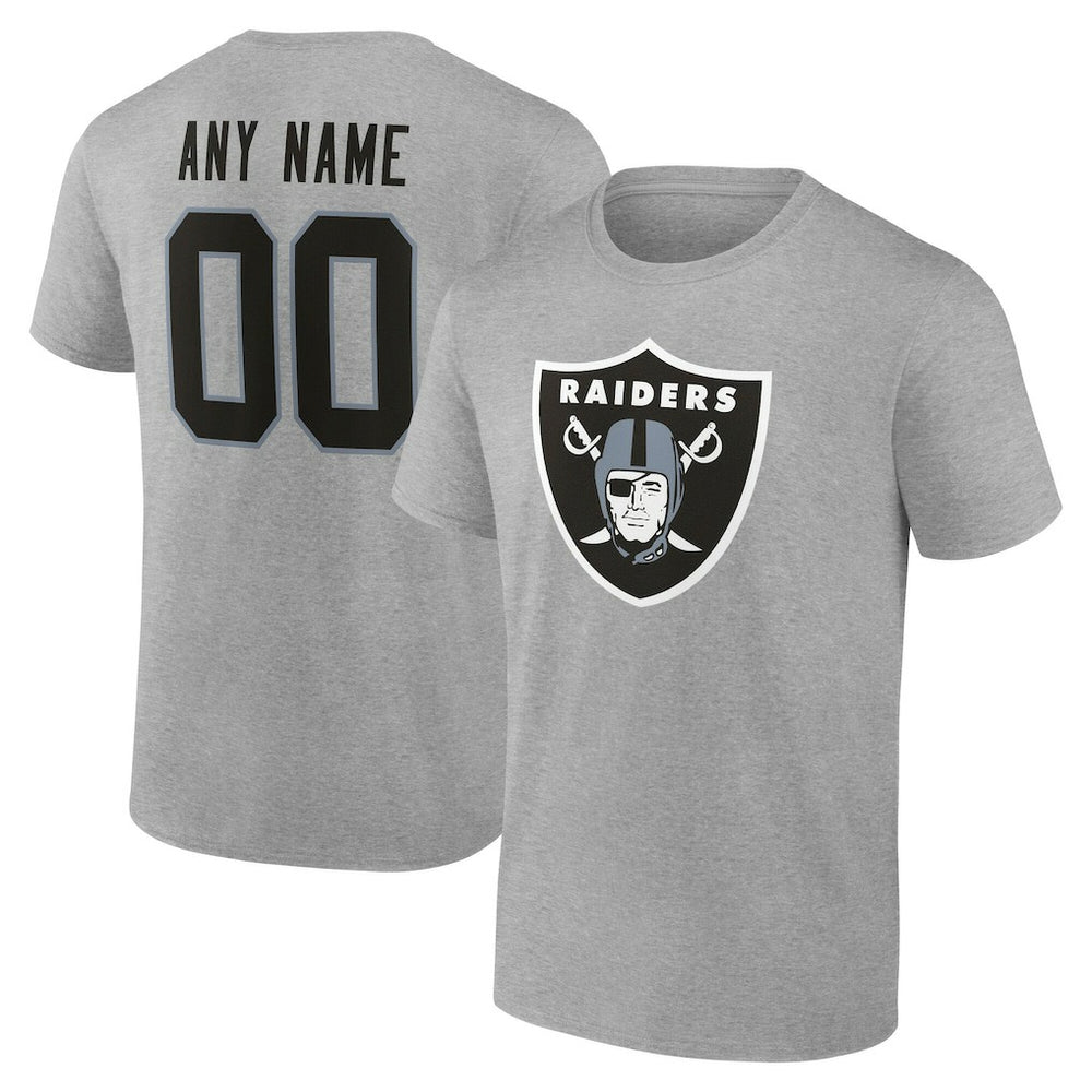 Las Vegas Raiders Big & Tall Team Authentic Custom T-Shirt Gray