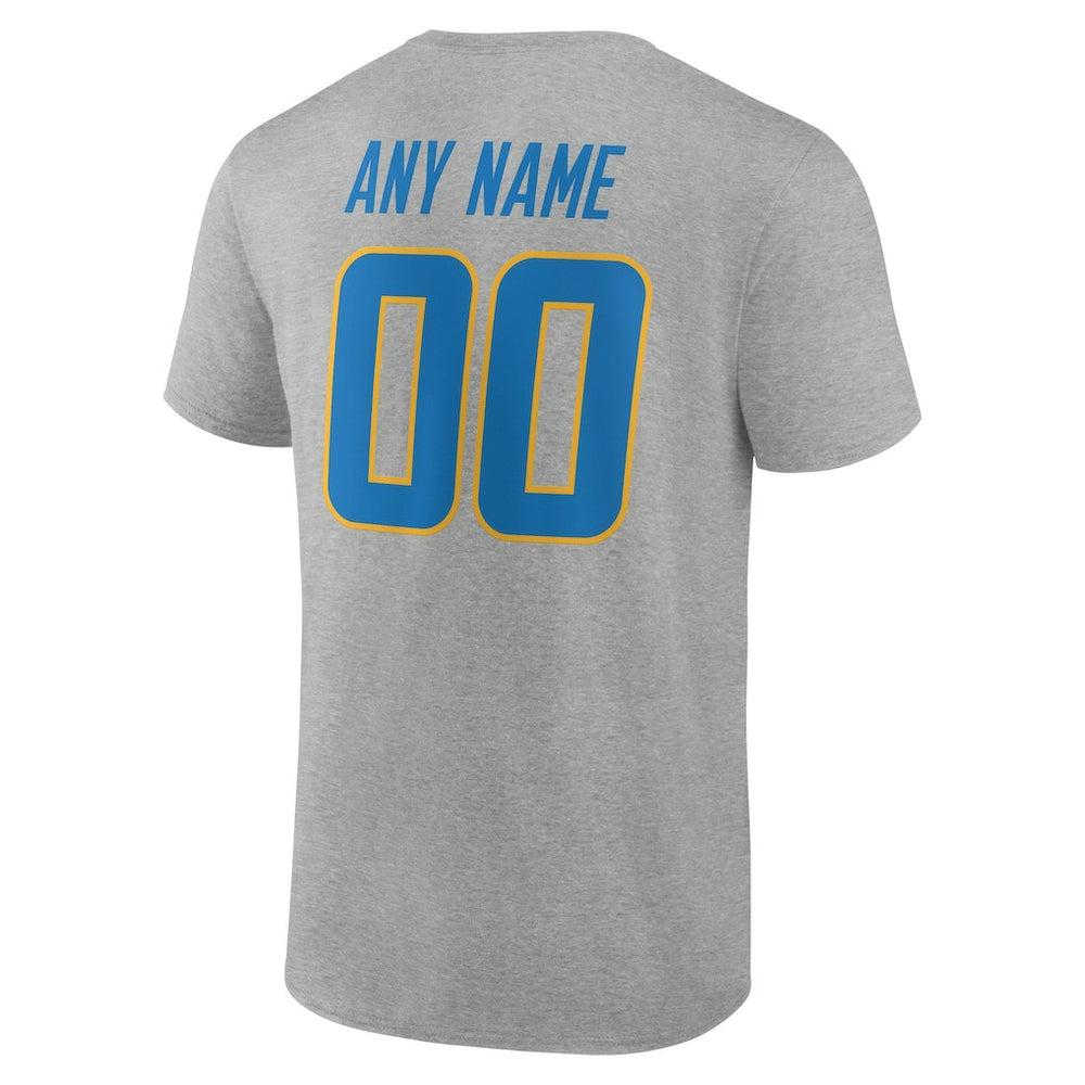 Los Angeles Chargers Big & Tall Team Authentic Custom T-Shirt Gray