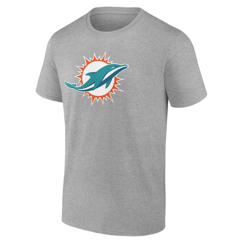 Miami Dolphins Big & Tall Team Authentic Custom T-Shirt Gray