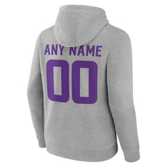 Minnesota Vikings Big & Tall Team Authentic Custom Hoodie Gray