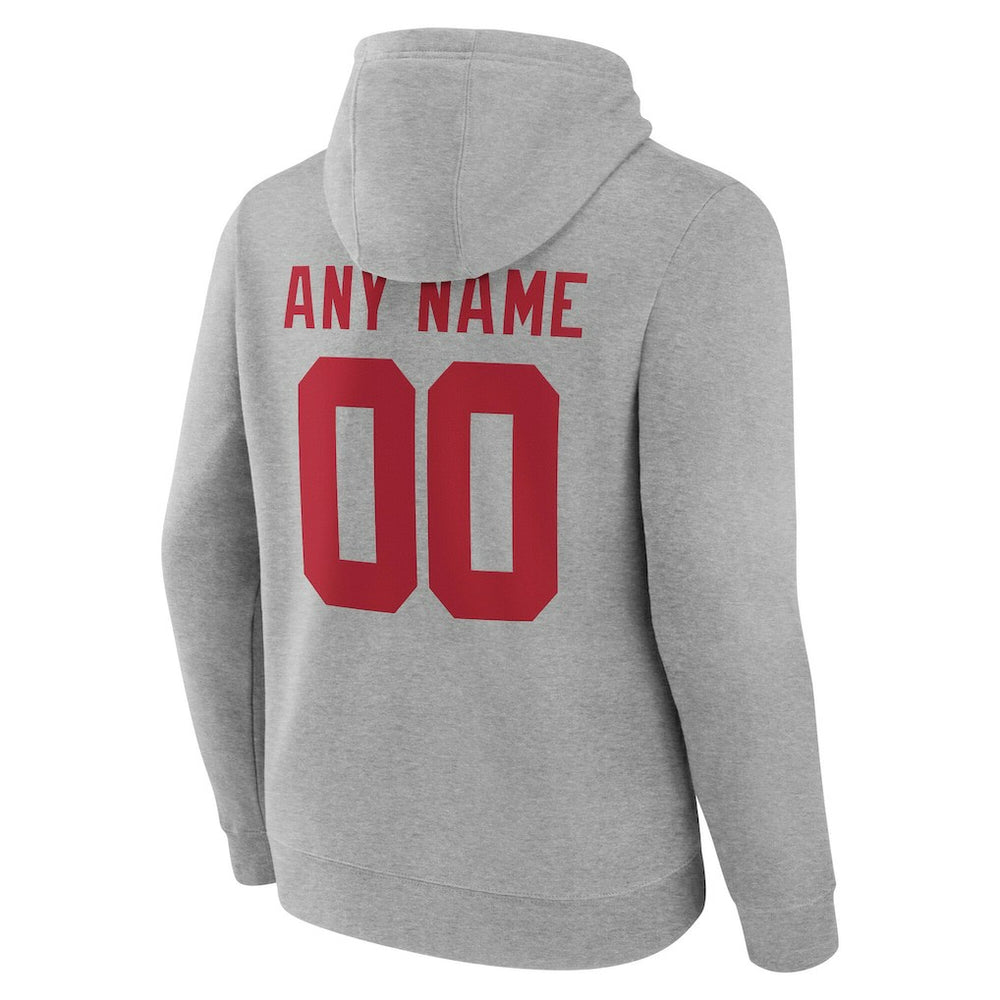 New York Giants Big & Tall Team Authentic Custom Hoodie Gray