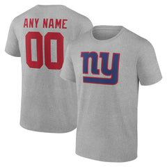 New York Giants Big & Tall Team Authentic Custom T-Shirt Gray
