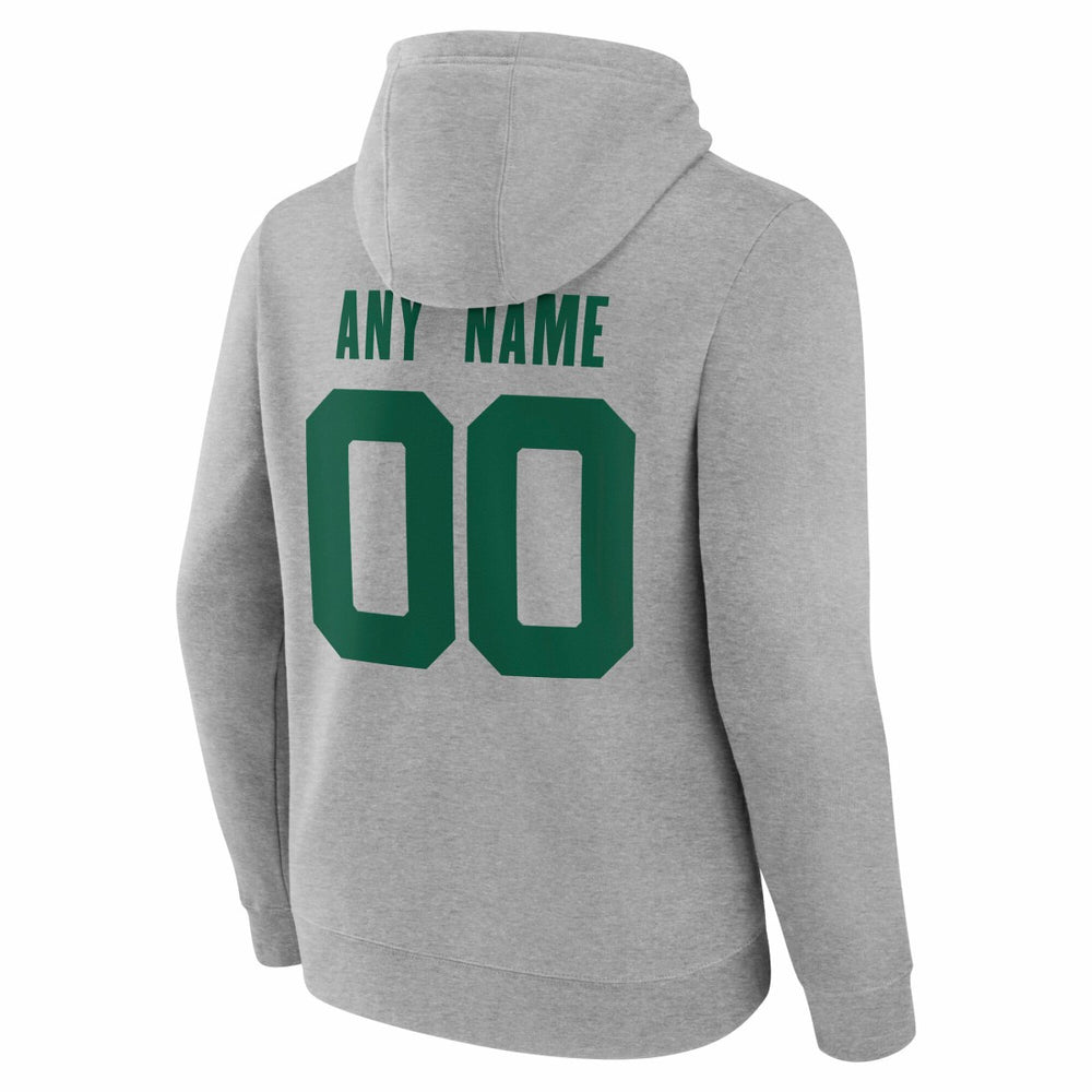 New York Jets Big & Tall Team Authentic Custom Hoodie Gray