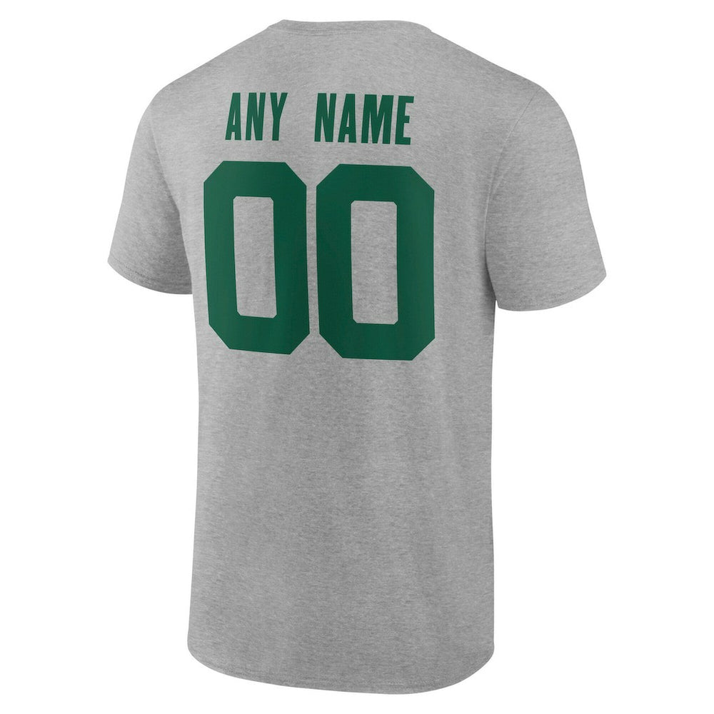New York Jets Big & Tall Team Authentic Custom T-Shirt Gray