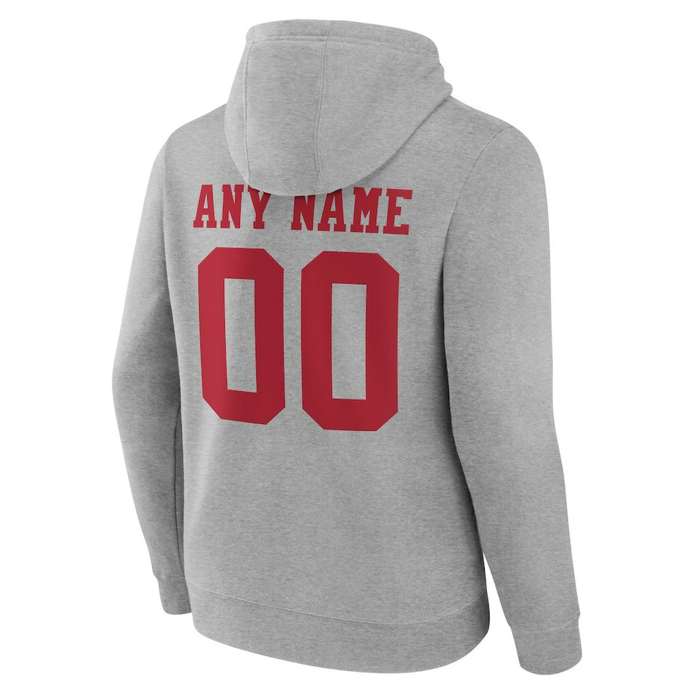 San Francisco 49ers Big & Tall Team Authentic Custom Hoodie Gray