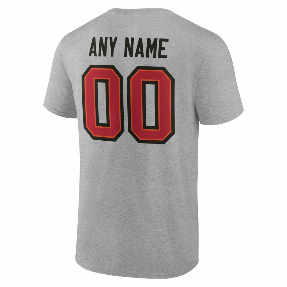 Tampa Bay Buccaneers Big & Tall Team Authentic Custom T-Shirt Gray