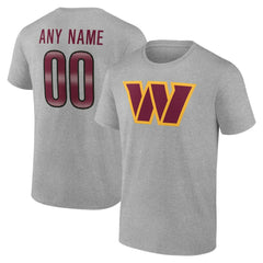 Washington Commanders Big & Tall Team Authentic Custom T-Shirt Gray