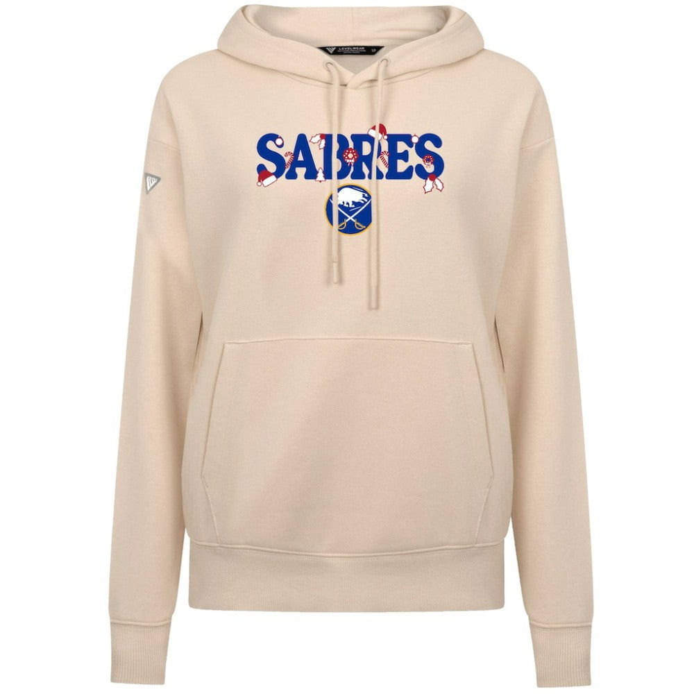NHL Buffalo Sabres Levelwear Women's Festive Holiday Adorn Hoodie - Khaki