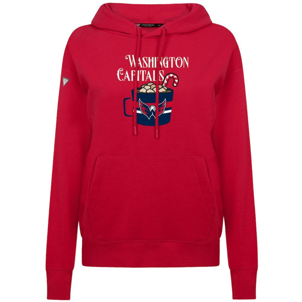 NHL Washington Capitals Levelwear Women's Mellow Holiday Adorn Hoodie - Red