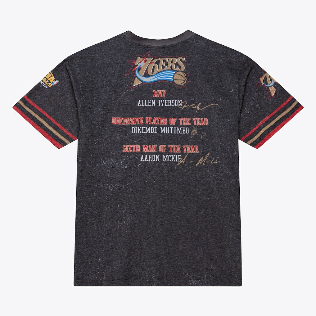 Philadelphia 76ers Hardwood Classics Originals Collection 2000-2001 Team Roster T-Shirt Black