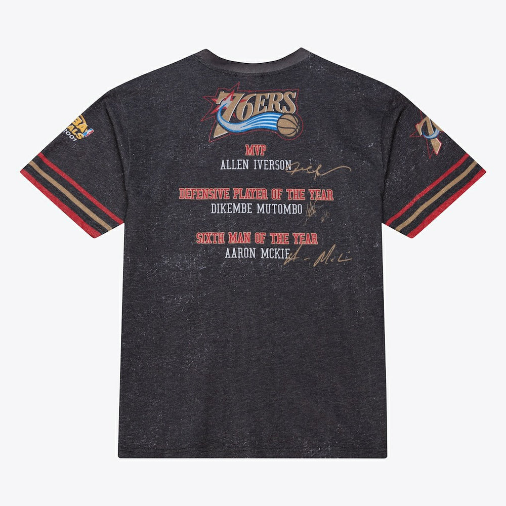 Philadelphia 76ers Hardwood Classics Originals Collection 2000-2001 Team Roster T-Shirt Black