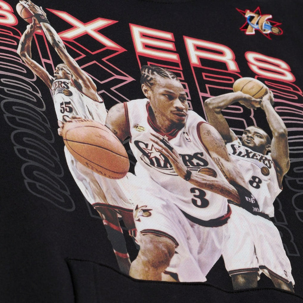Philadelphia 76ers Hardwood Classics Originals Collection 2000-2001 Team Roster Fleece Hoodie Black
