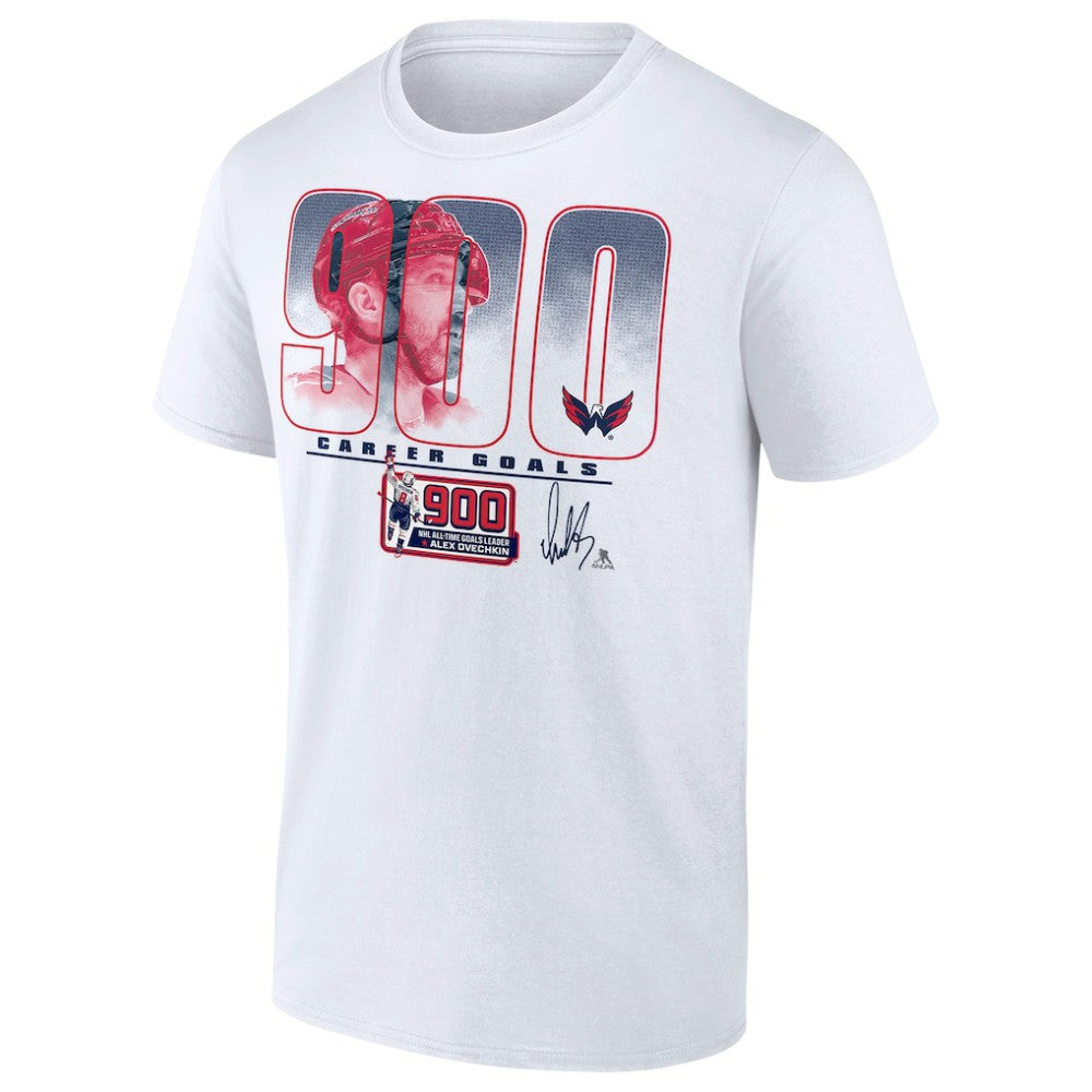 NHL Alexander Ovechkin Washington Capitals 900th Career Goal T-Shirt - White