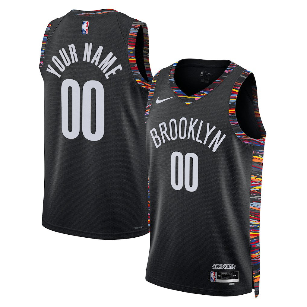 Brooklyn Nets Unisex 2025/26 City Edition Swingman Custom Jersey Black