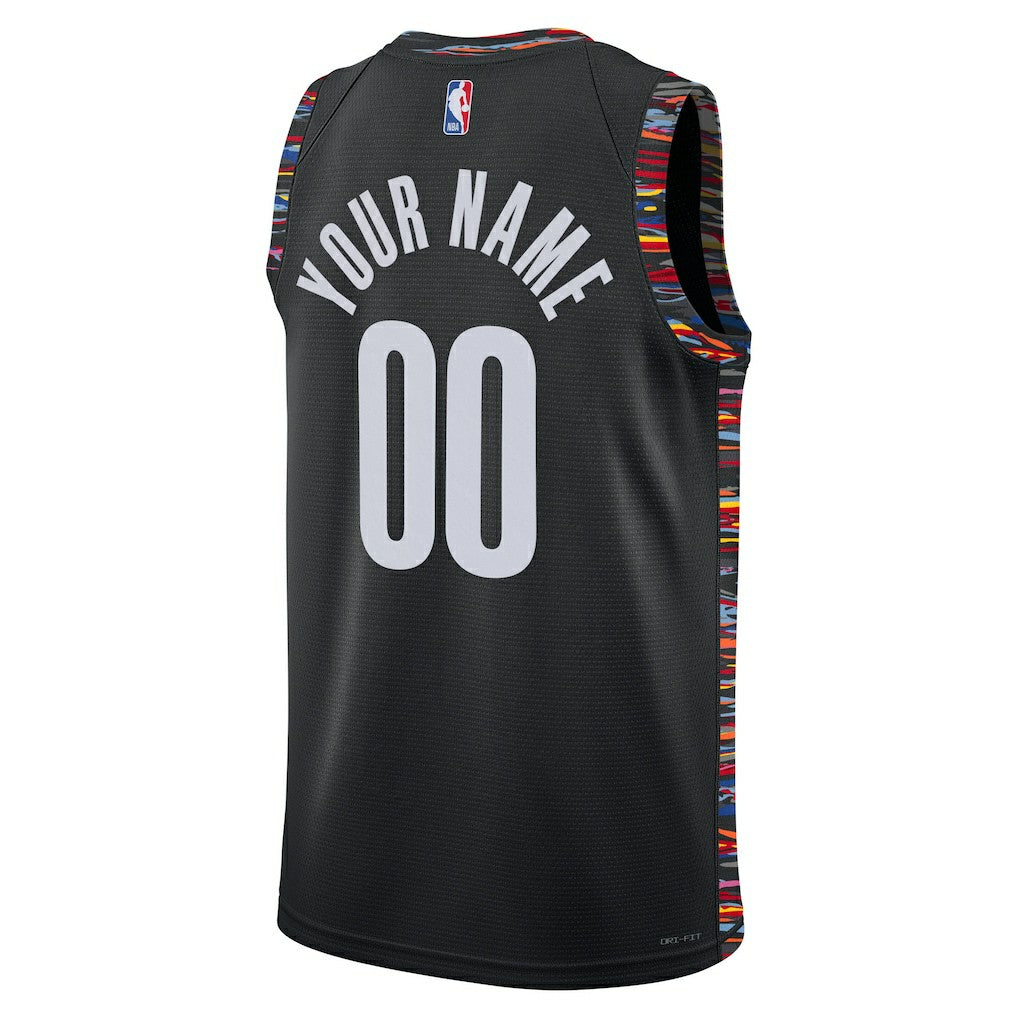 Brooklyn Nets Unisex 2025/26 City Edition Swingman Custom Jersey Black