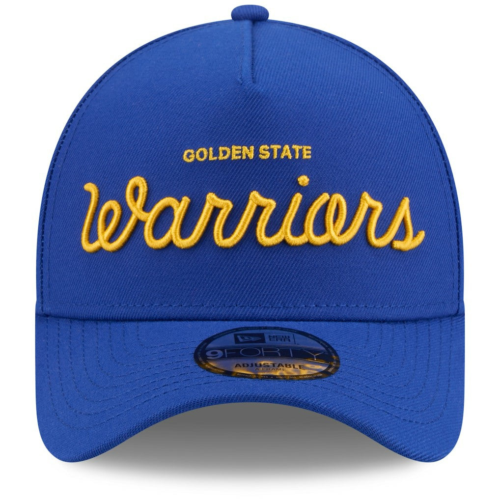 Golden State Warriors x Malbon Golf Unisex 9FORTY A-Frame Adjustable Hat Royal