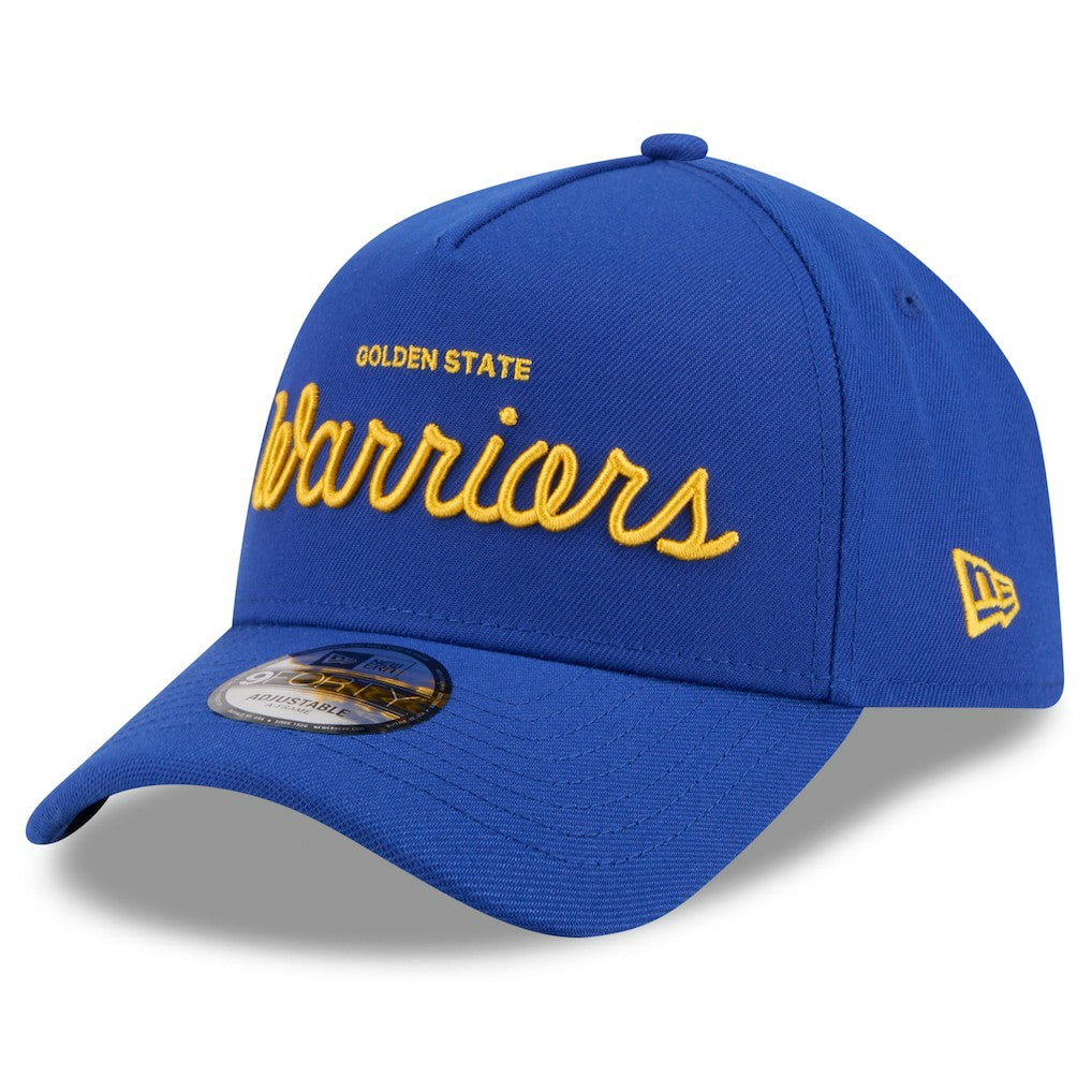 Golden State Warriors x Malbon Golf Unisex 9FORTY A-Frame Adjustable Hat Royal