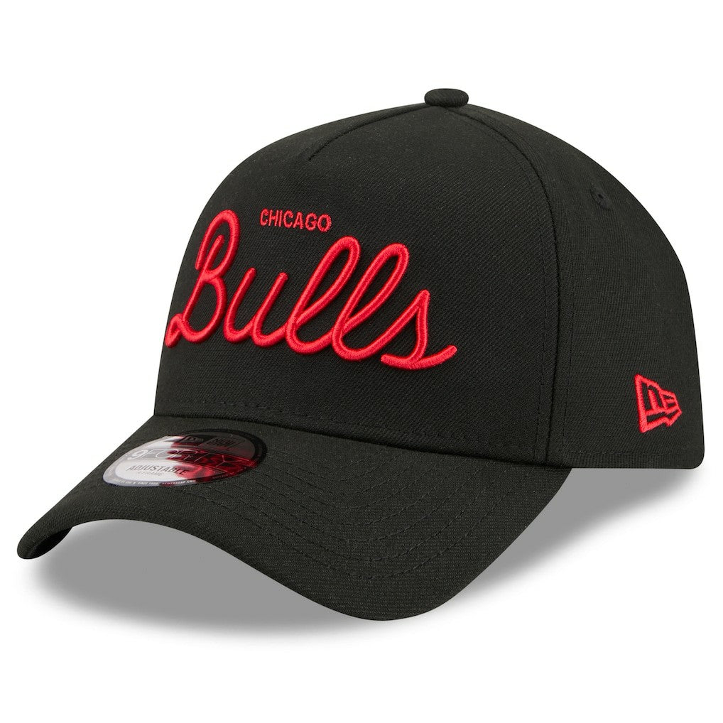Chicago Bulls x Malbon Golf Unisex 9FORTY A-Frame Adjustable Hat Black