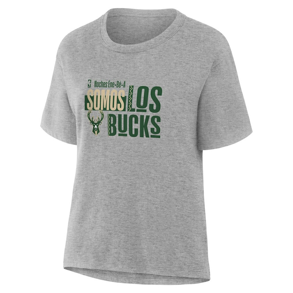 Milwaukee Bucks Women's Noches Training T-Shirt Gray