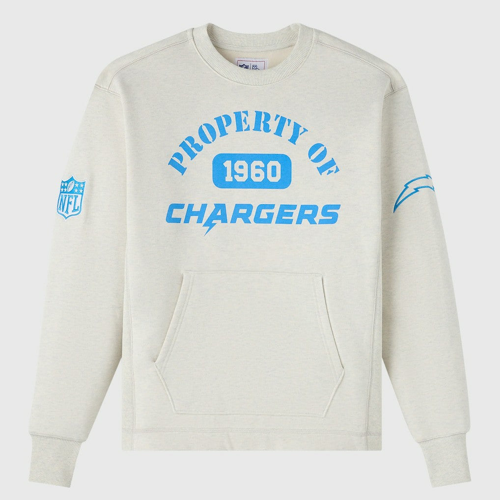 Los Angeles Chargers OVO x NFL Unisex Fleece Sweatshirt Heather Gray