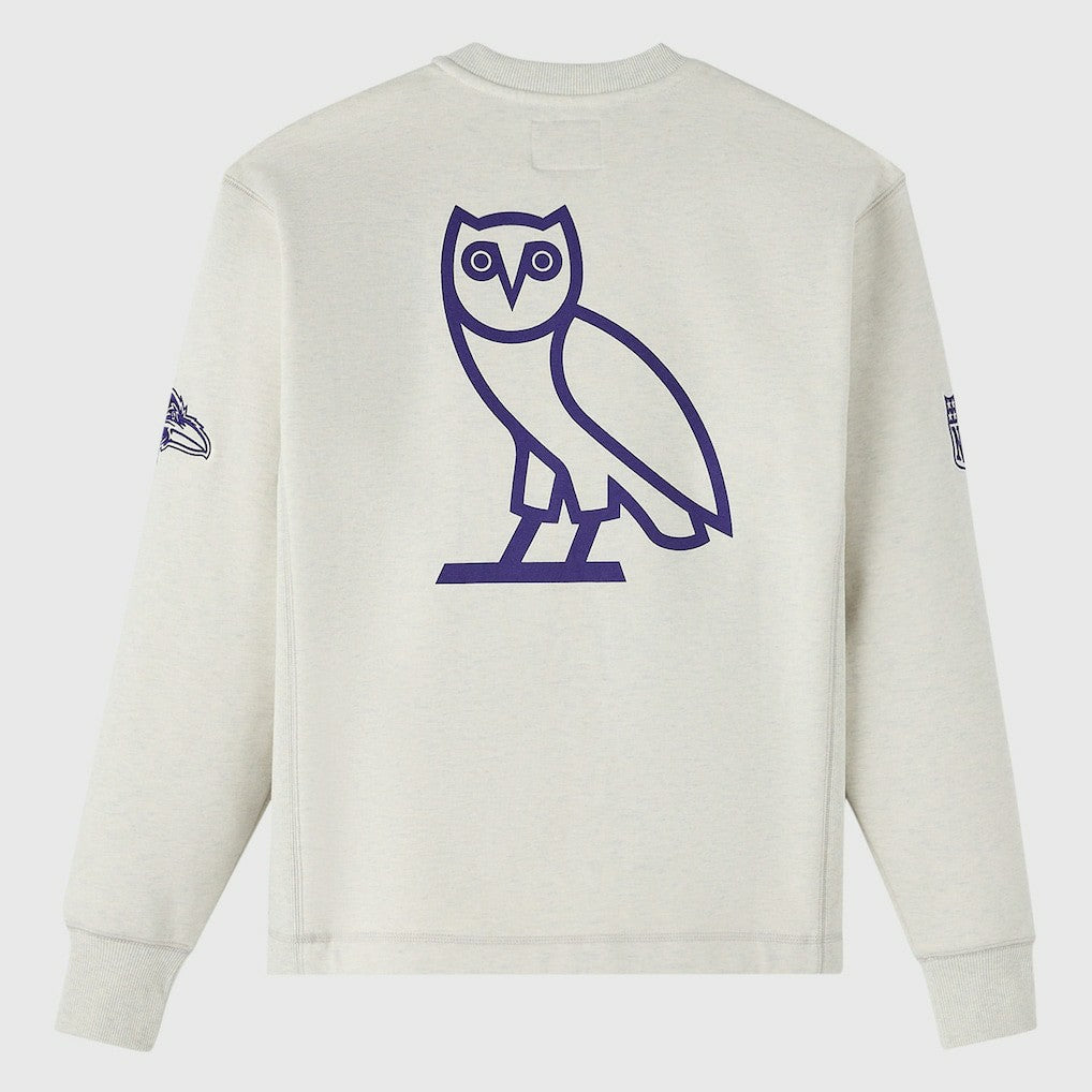 Baltimore Ravens OVO x NFL Unisex Fleece Sweatshirt Heather Gray