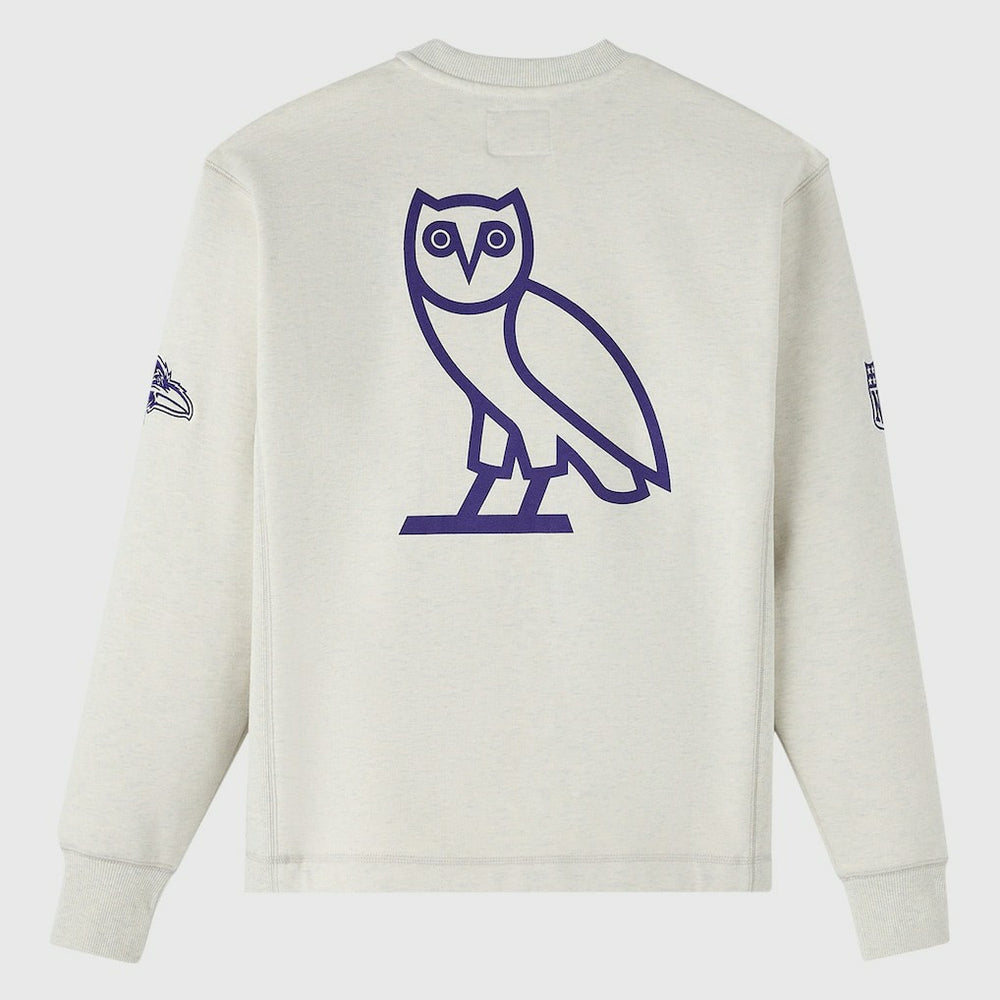 Baltimore Ravens OVO x NFL Unisex Fleece Sweatshirt Heather Gray
