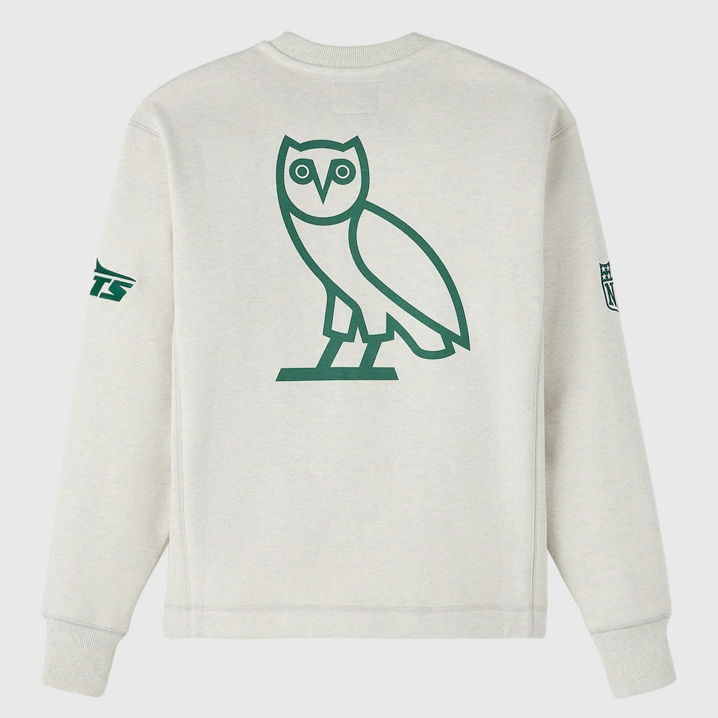 New York Jets OVO x NFL Unisex Fleece Sweatshirt Heather Gray