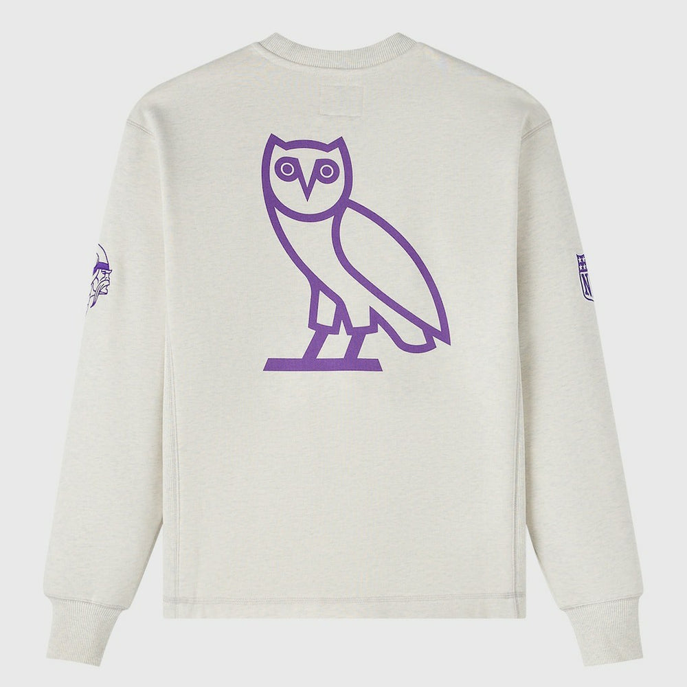 Minnesota Vikings OVO x NFL Unisex Fleece Sweatshirt Heather Gray