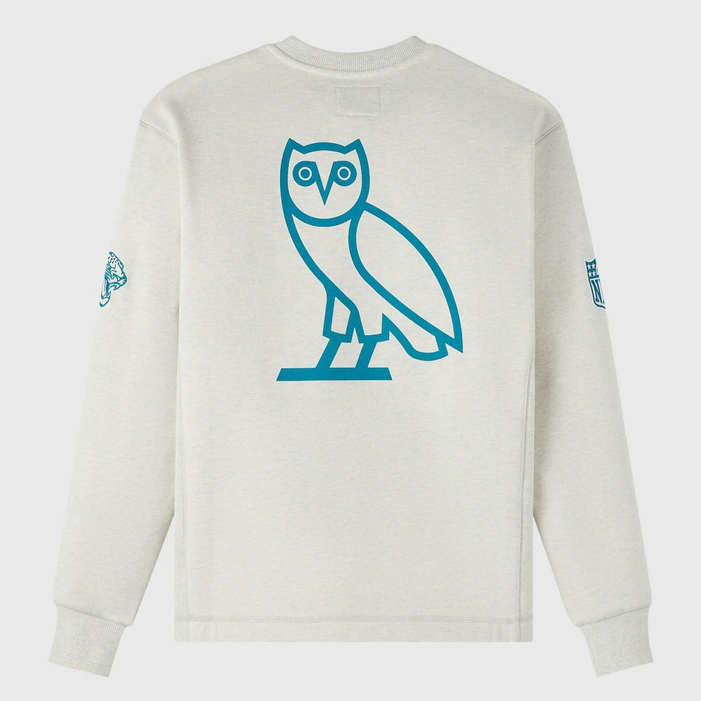 Jacksonville Jaguars OVO x NFL Unisex Fleece Sweatshirt Heather Gray