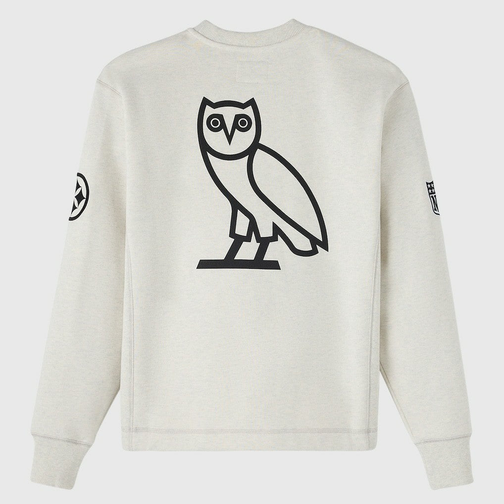 Pittsburgh Steelers OVO x NFL Unisex Fleece Sweatshirt Heather Gray