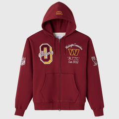 Washington Commanders OVO x NFL Unisex Full-Zip Waffle-Lined Hoodie Burgundy