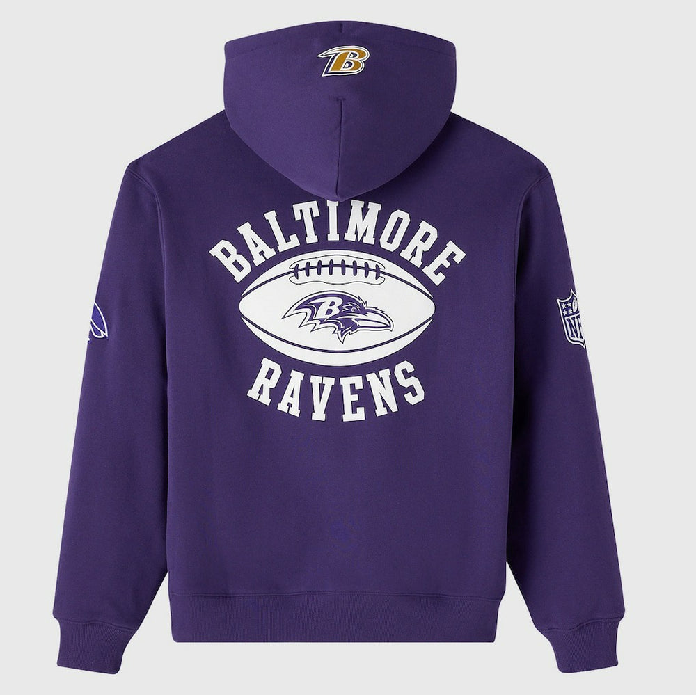Baltimore Ravens OVO x NFL Unisex Full-Zip Waffle-Lined Hoodie Purple