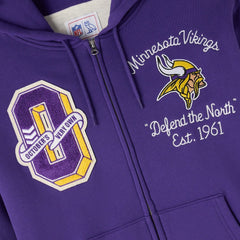 Minnesota Vikings OVO x NFL Unisex Full-Zip Waffle-Lined Hoodie Purple